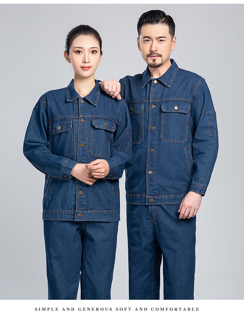 NZ011C 牛仔工作服套装男加厚春夏防烫耐磨电焊专用电工焊工服劳保服定制(图13)