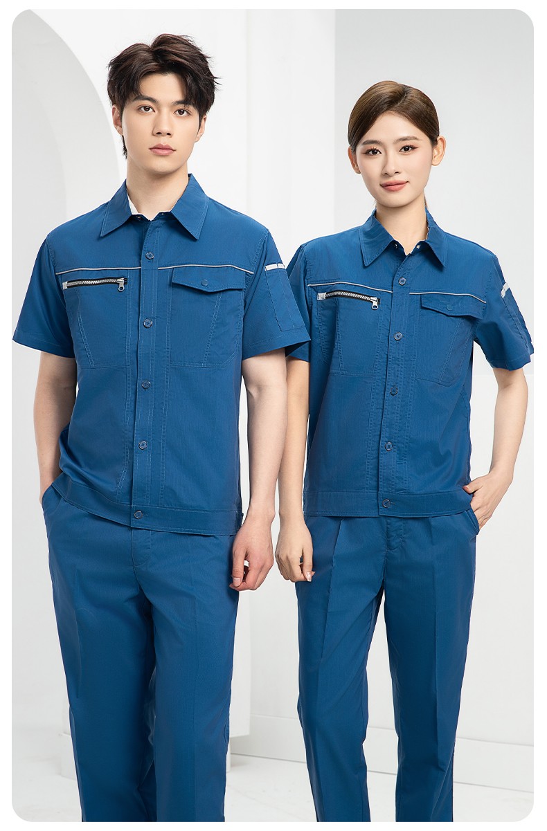 DL235X 高端夏季薄款长袖工作服定制印字薄款耐磨汽修工厂电焊车间劳保服(图13)