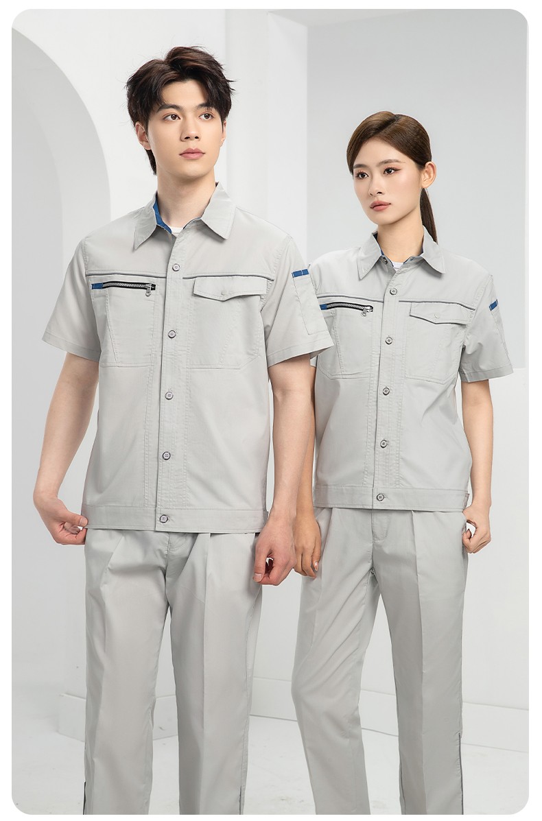 DL235X 高端夏季薄款长袖工作服定制印字薄款耐磨汽修工厂电焊车间劳保服(图12)