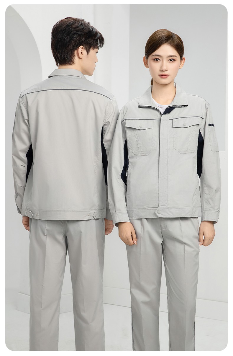 DL237D 夏季弹力竹纤维工作服套装定制吸湿排汗透气长短袖薄款电工劳保服(图22)