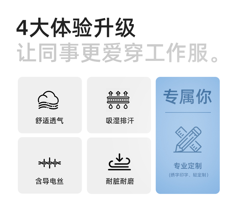DL237X 夏季薄款竹纤维长袖工作服定制男薄款耐磨汽修工厂电焊车间劳保服(图2)