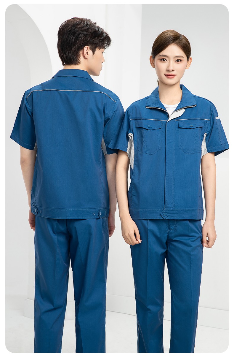 DL237X 夏季薄款竹纤维长袖工作服定制男薄款耐磨汽修工厂电焊车间劳保服(图16)
