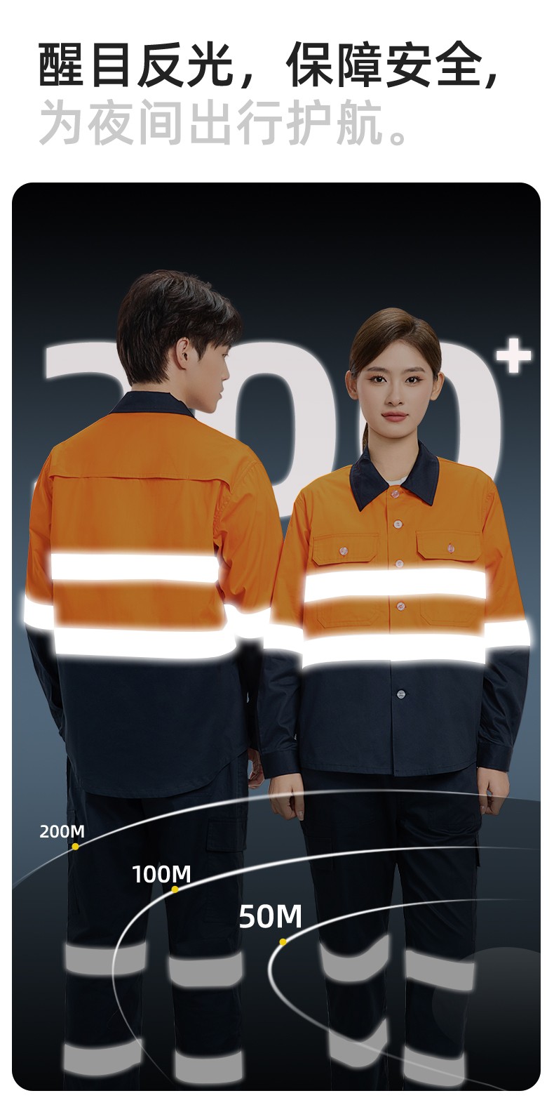 WQ2119X 夏季薄款反光条工作服印LOGO透气车间厂服拉链款立领工装外贸(图7)