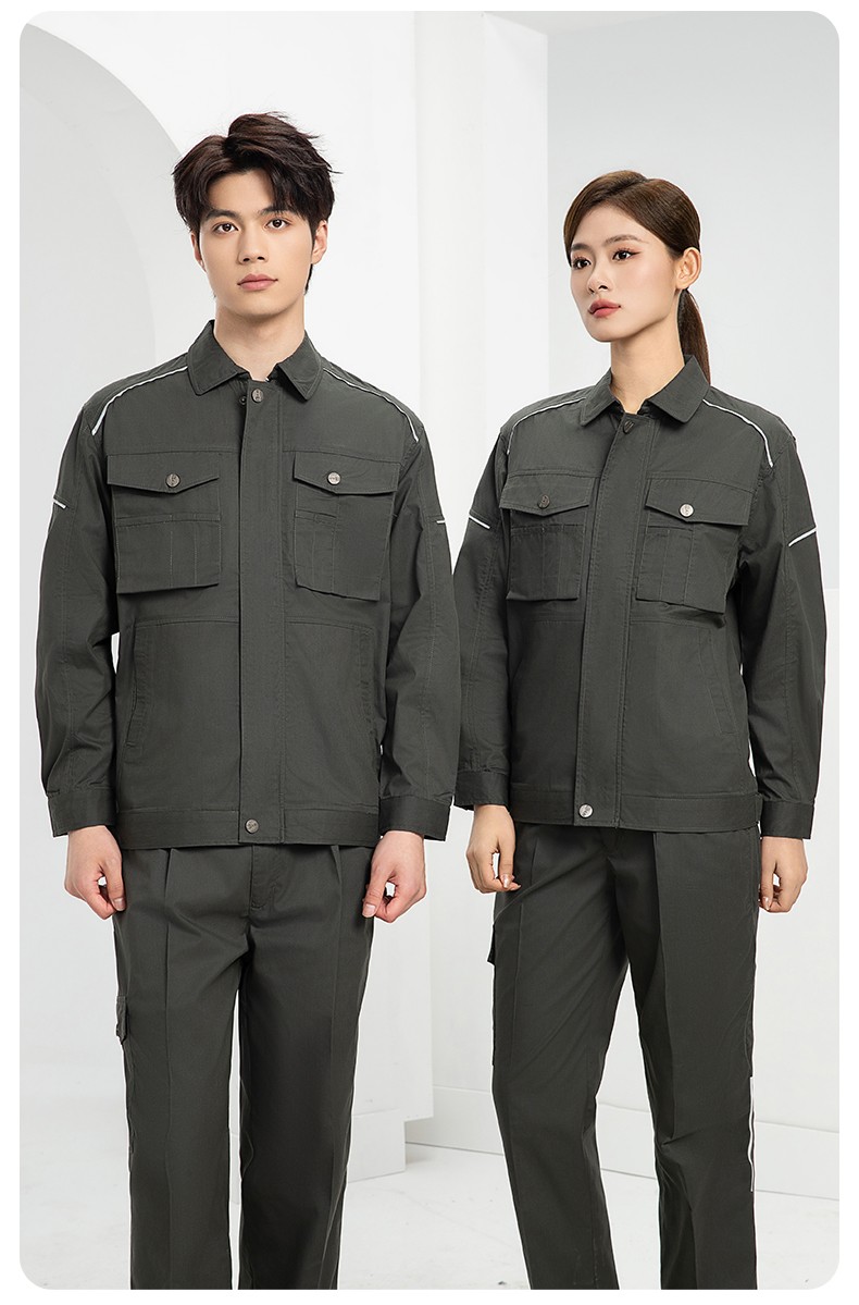 DM2315X 夏季工作服长袖透气吸湿排汗薄款套装劳保服建筑工程服上衣定制(图19)