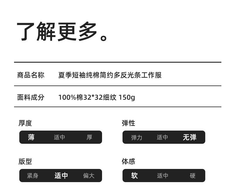 QM2091D 夏季工作服套装男纯棉长短袖薄款反光海油工程工装机电焊工劳保服(图8)