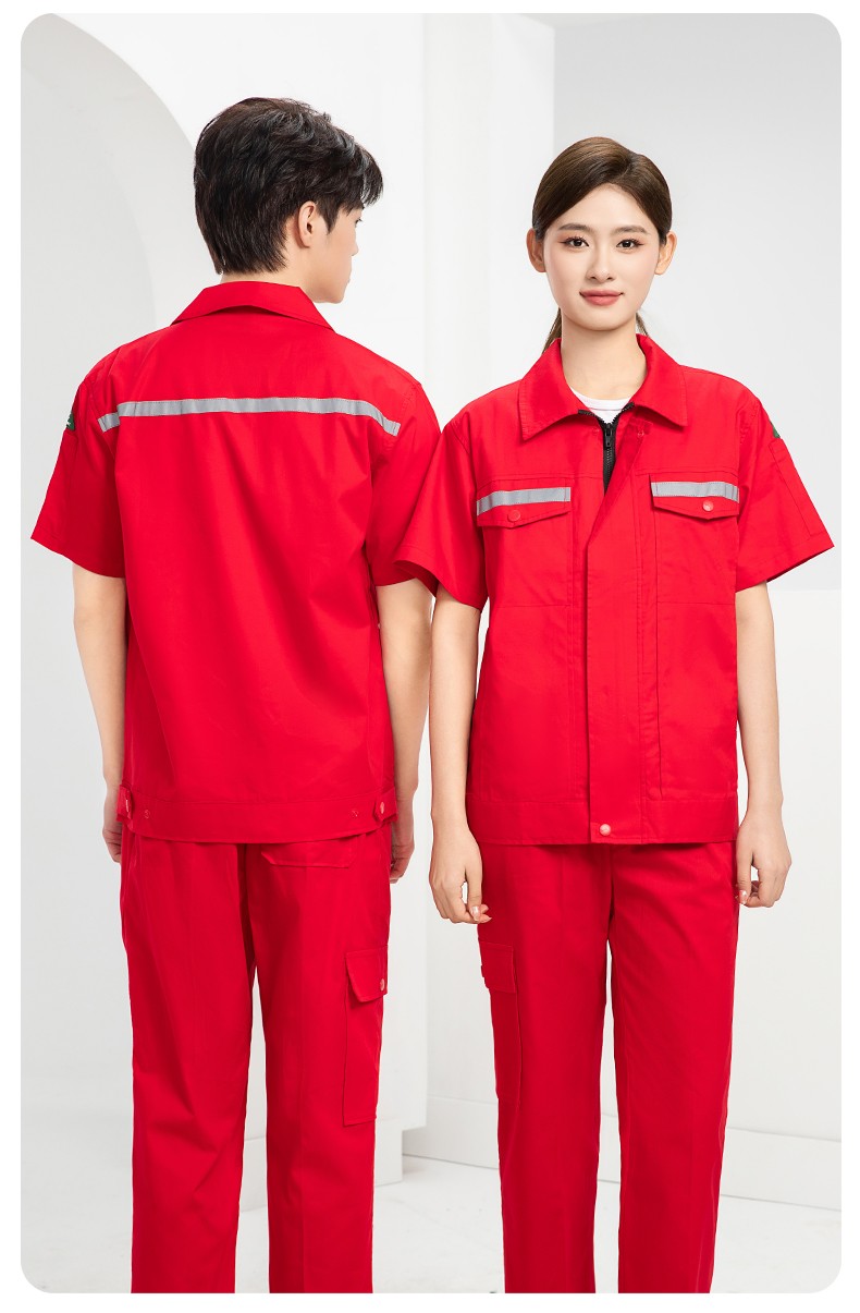 QM2091X 夏季长袖薄款工作服套装男纯棉反光焊工海油工程汽修车间电焊劳保(图18)