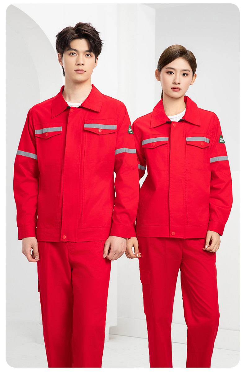 QM2091X 夏季长袖薄款工作服套装男纯棉反光焊工海油工程汽修车间电焊劳保(图25)