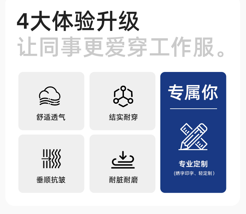 JC-3D05 春秋防撕裂长袖工作服套装长袖反光条电焊男加厚耐拉劳保服定制(图2)