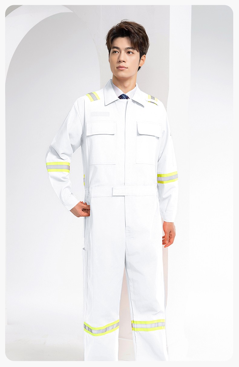 QM8057 全棉长袖连体工作服反光条劳保服机修服中海油工作服套装(图13)