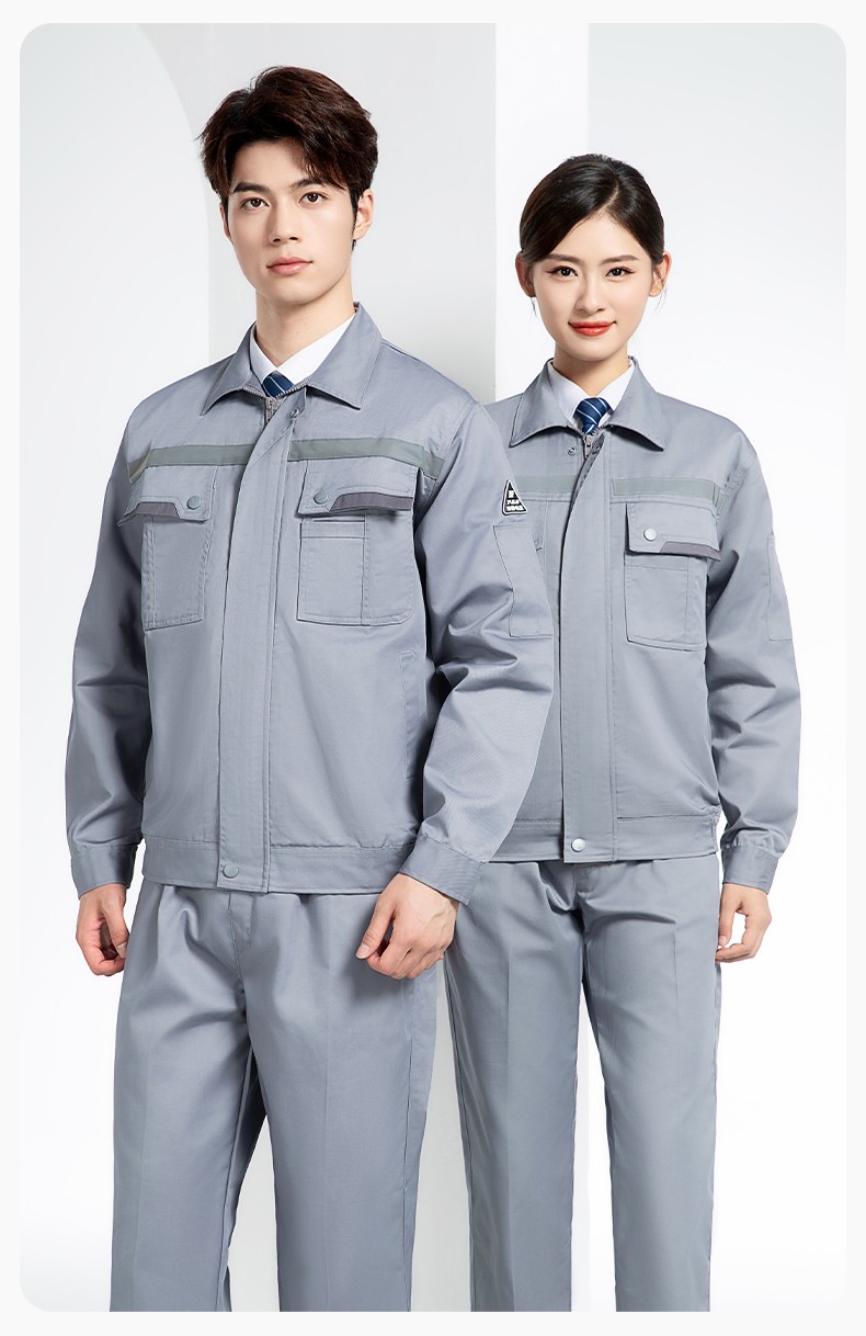 YM-20801F 防静电工作服定制春秋加厚耐磨套装男女加油加汽站化工车间劳保服(图15)
