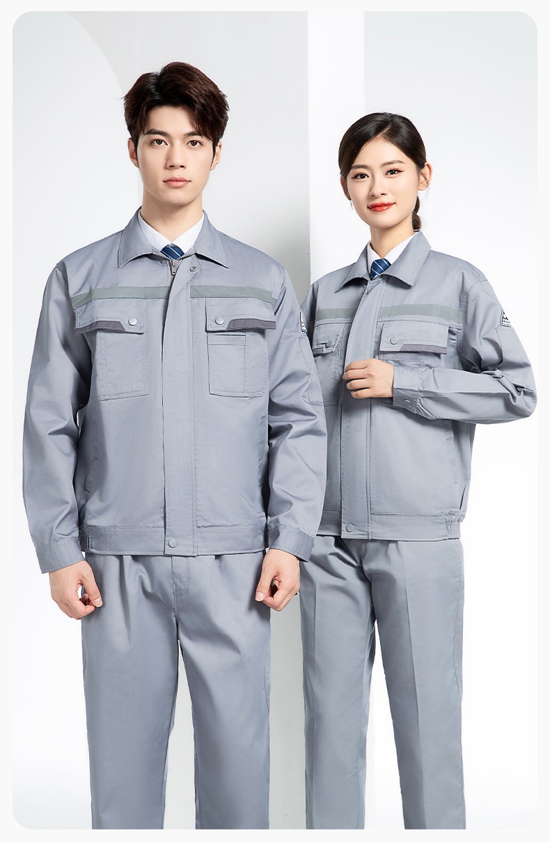 YM-20801F 防静电工作服定制春秋加厚耐磨套装男女加油加汽站化工车间劳保服(图16)