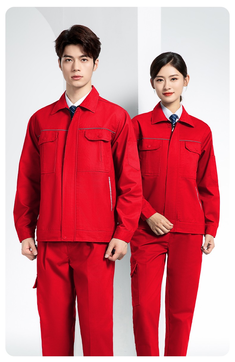 YM-092 春秋季工作服套装定制男耐磨建筑工程工厂车间长袖劳保服纯色工装(图24)